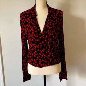 Black with red flowers.